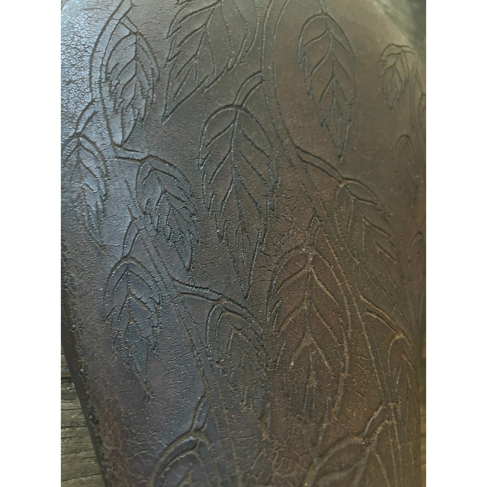 Vintage Handmade Tooled Leather Chopper Motorcycle Seat Custom Leaf Solo Saddle - Picture 2 of 8